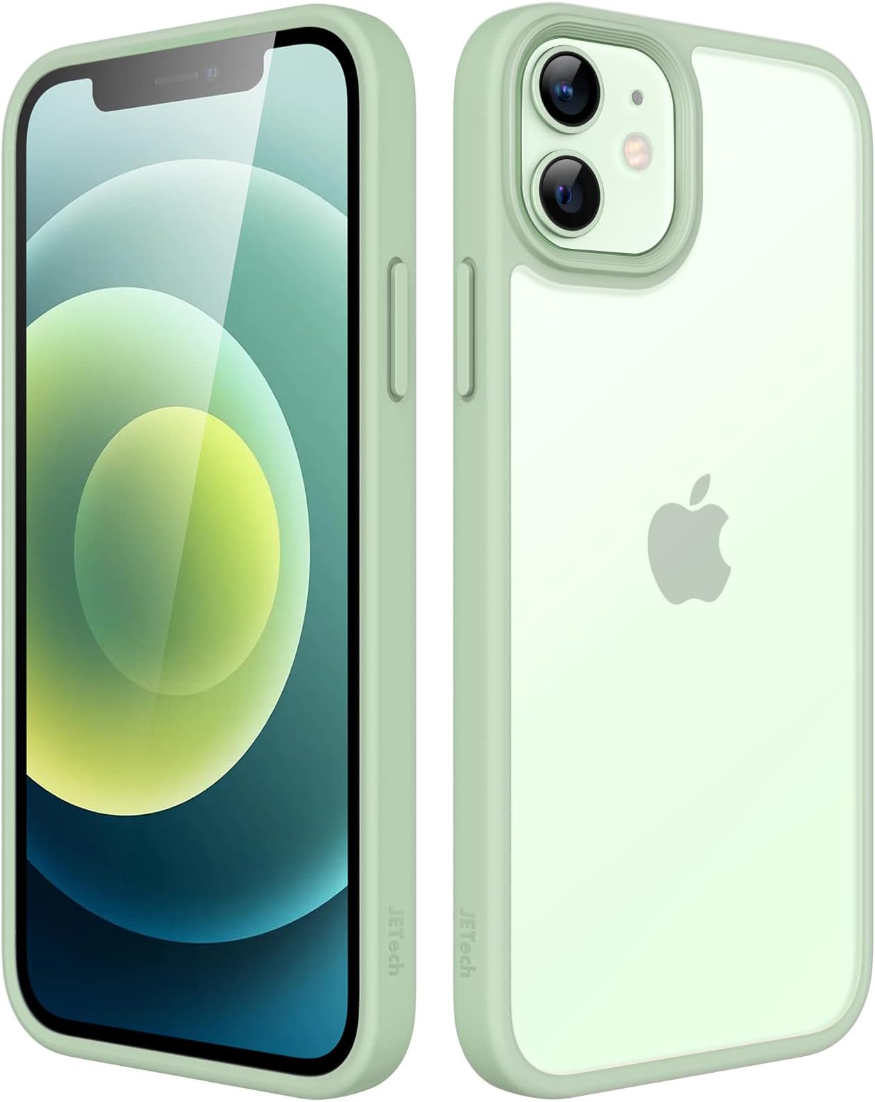 JETech Matte Case for iPhone 12/12 Pro 6.1" Shockproof Military Grade Drop Protection Frosted Translucent Back Phone Cover Anti-Fingerprint (Green)