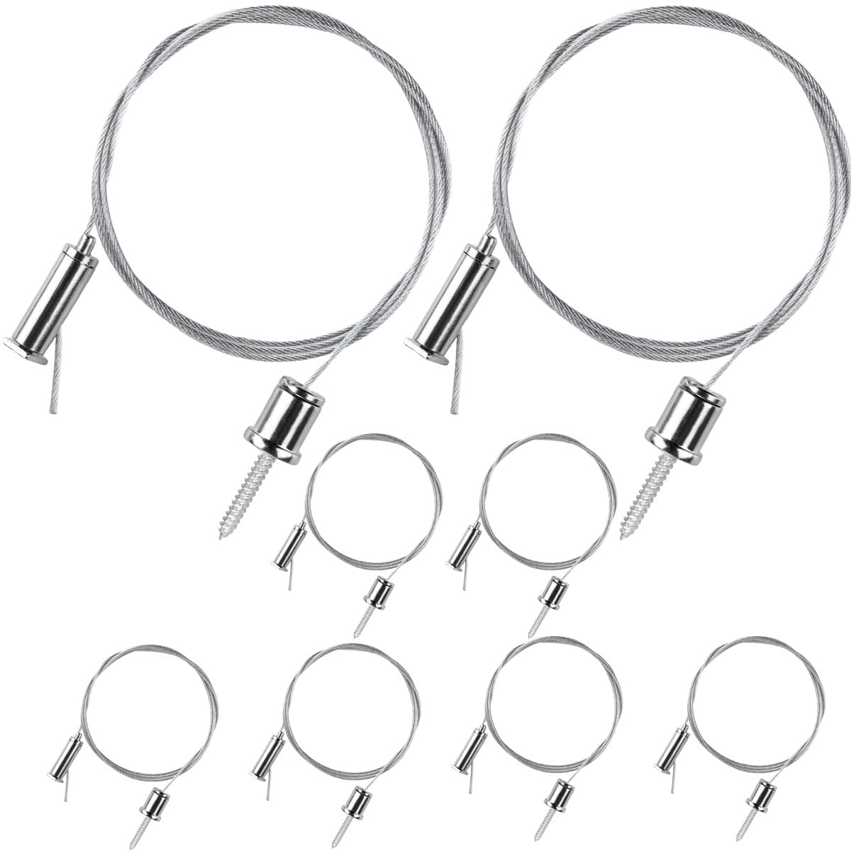 Ceiling Hanging Wire Cable Kit, 8 Sets LED Light Fixtures Hanging System Kit, Aquarium Light Hanging Kit, Adjustable Wire Rope for Panel, Pendant, Chandelier, Suspension Light Fixture