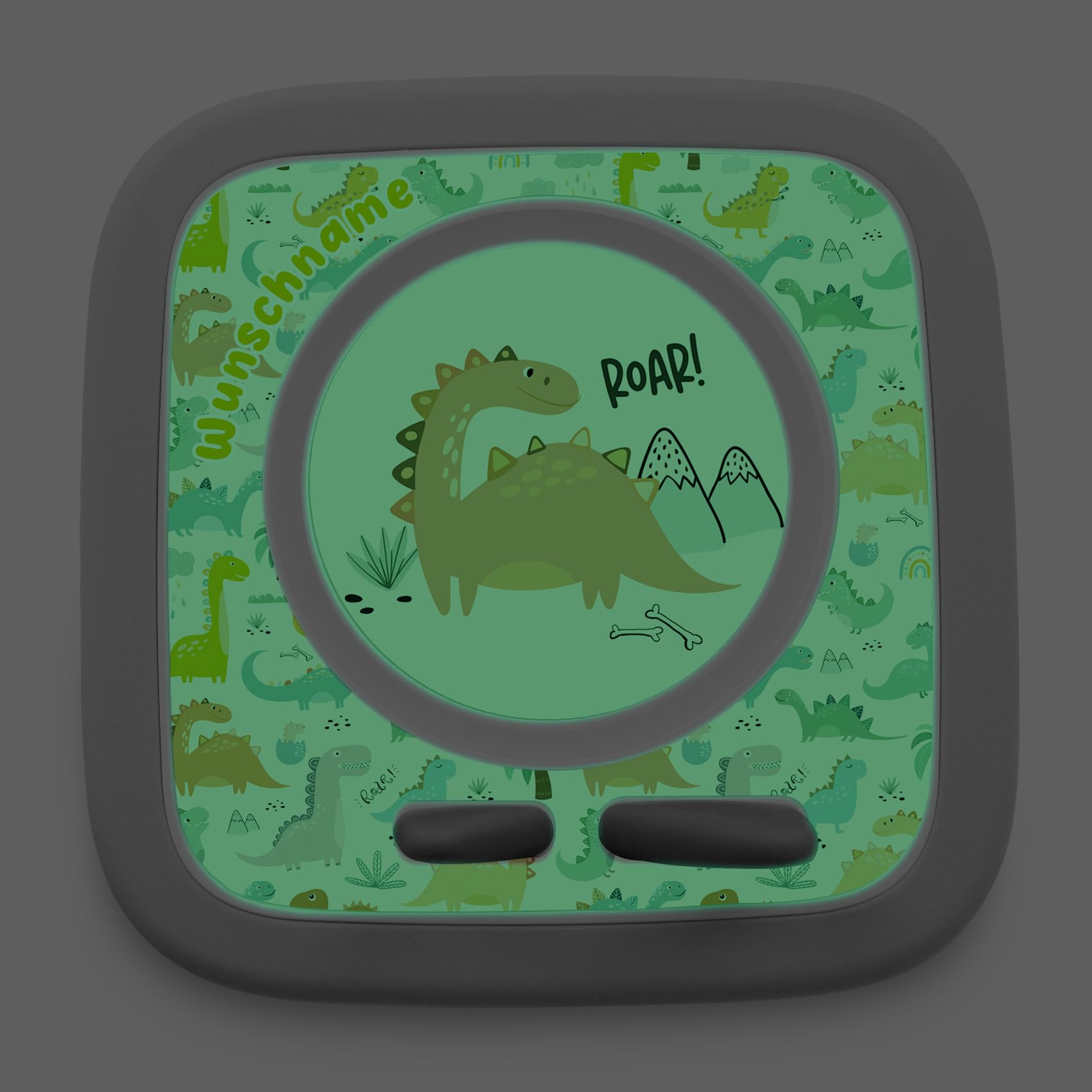 yabaduu - Film Protector Compatible with Toniebox 2 Accessories Perfect Fit Self Adhesive Protective Cover with Anti-Scratch Design for Kids Y015 (07 Dinosaurs, Phosphorescent with Name — image 1