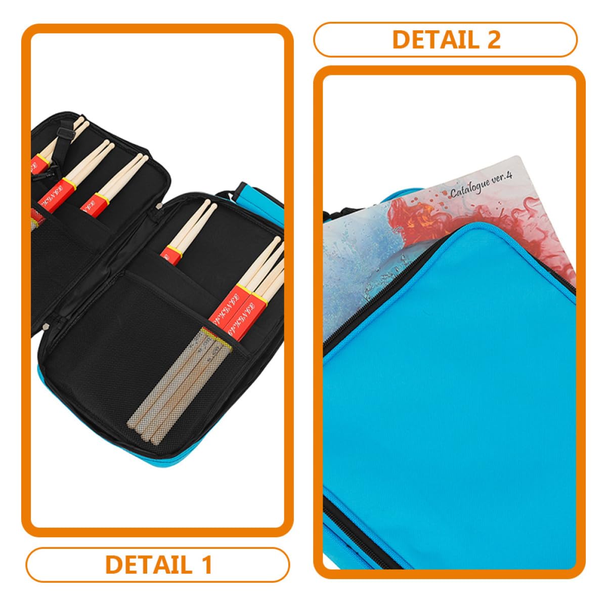 POPETPOP Borsa Porta Bacchette per Batteria Oxford Tracolla e Manici Comodi, Custodia Compatta per Drumstick per Musicisti in Movimento