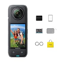 Insta360 X4 Pack Azione – Action Camera impermeabile 8K a 360°, video grandangolare 4K, bastone invisibile per selfie, protezioni per lenti rimovibili, modifica AI, stabilizzazione, nessuna scheda