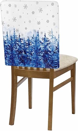 Miniatura 7 de Paquete de 4 fundas para respaldo de silla de árbol de Navidad para sillas de comedor, lavables y extraíbles, protector de silla para boda, fiesta,
