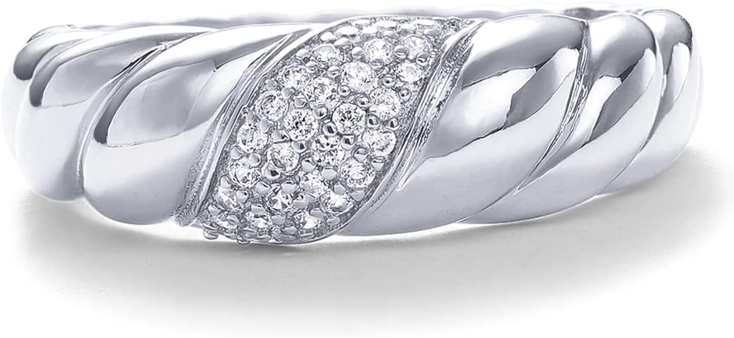 PAVOI 14K Gold Plated Croissant Dome Ring - Twisted Braided Gold Plated - Chunky Signet Ring for Women - Image 3