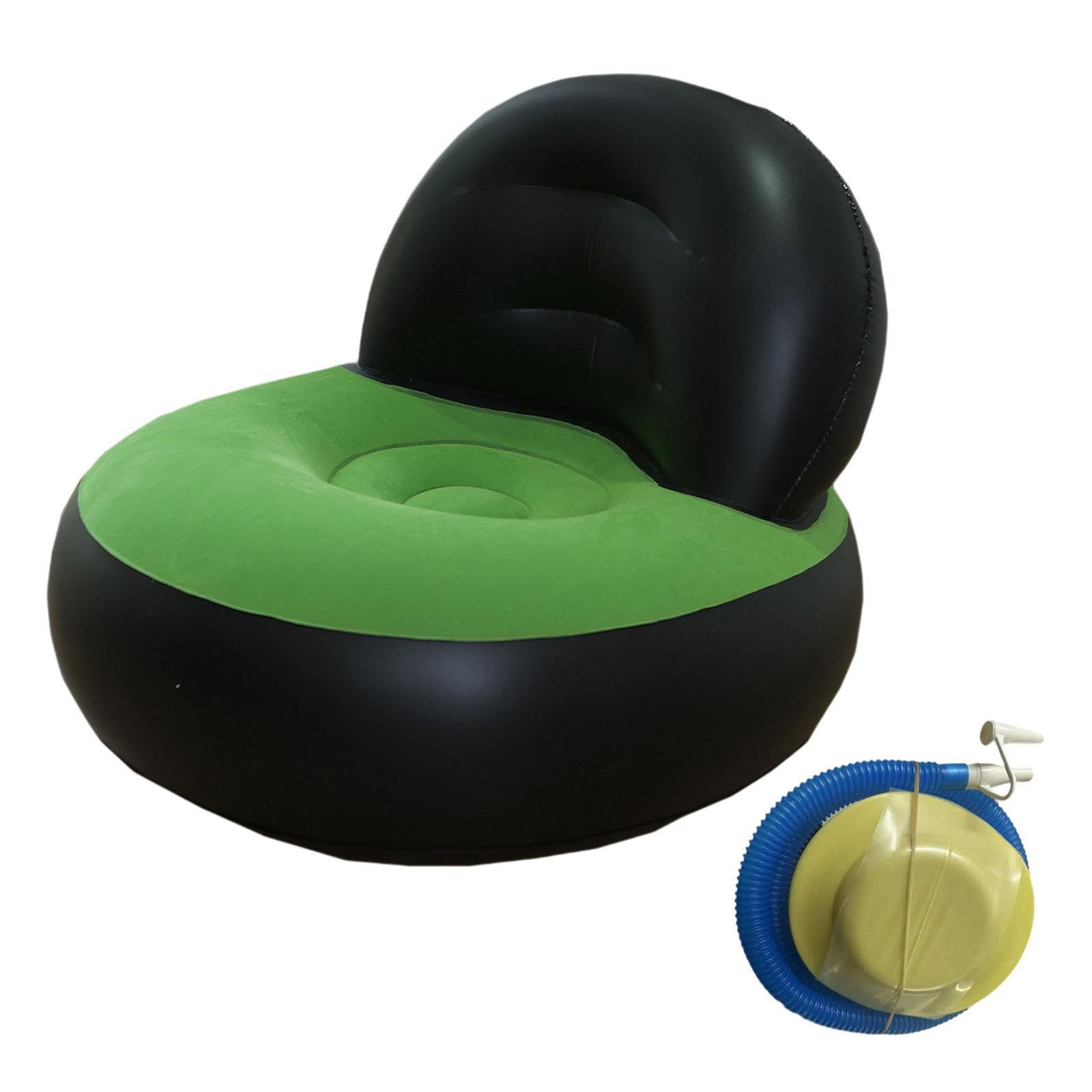 Inflatable Sofa for Adults Soft Versatile Air Couch for Home Outdoor Camping Black and Green-image-41