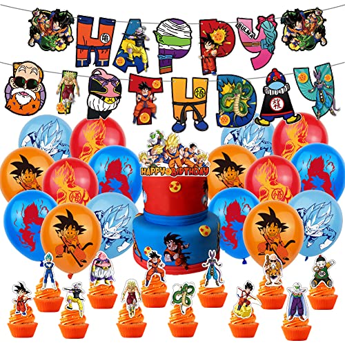BESTZY Dragon Ball Globos, 30 Pieza Dragon Ball Decoraciones, Dragon Ball Cumpleaños Fiesta...