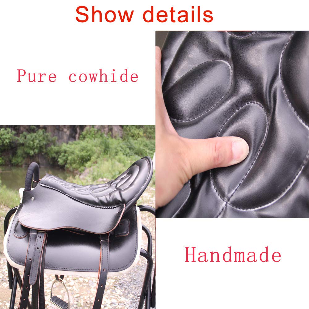 CLBING Cavallo da Sella Turisti con Maniglie con Sella in Cuoio Sella Esercito Sella Cavallo da Sella Completo Forniture Equestri