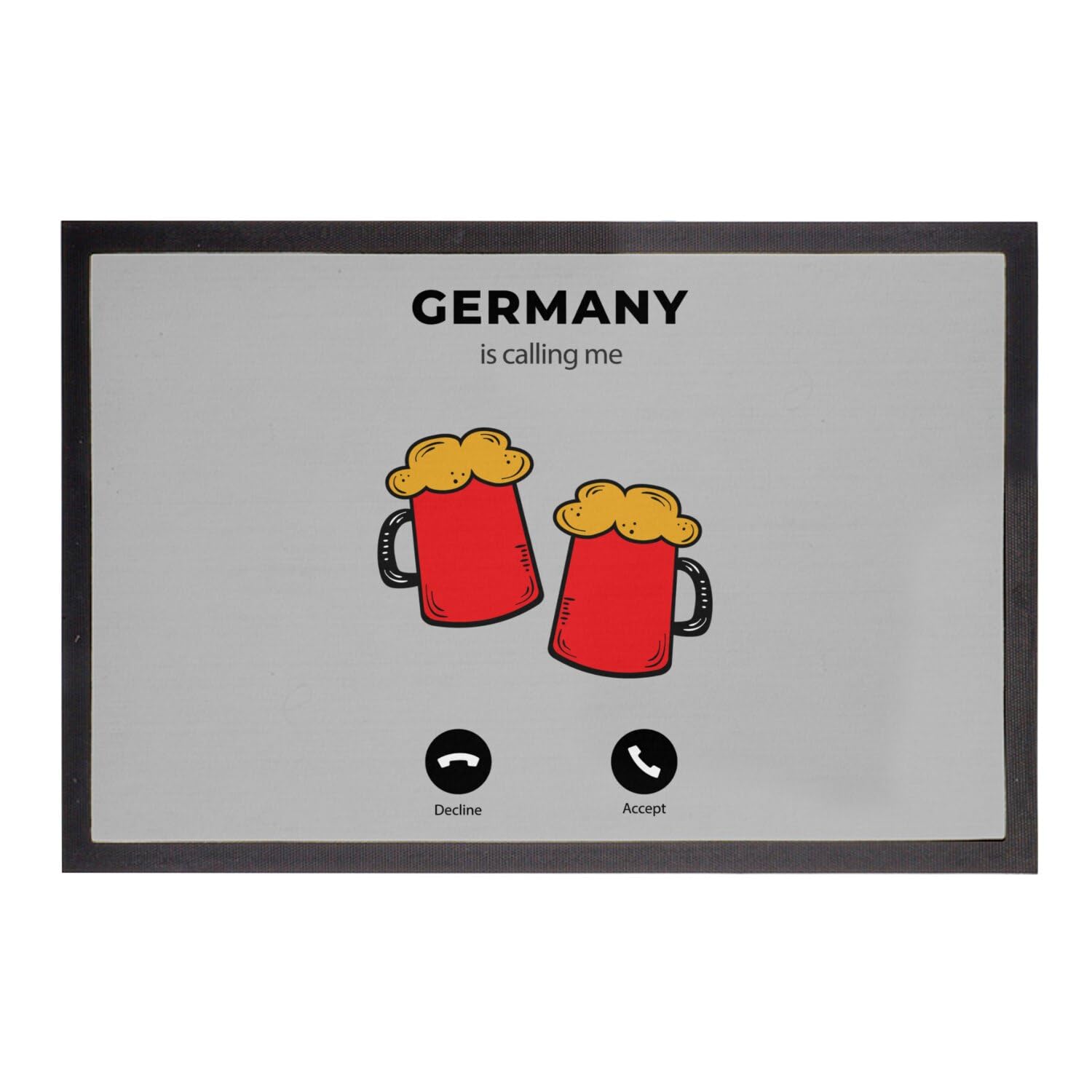 Paillasson gris Germany is calling me idéal pour accueillir vos soirées bière
