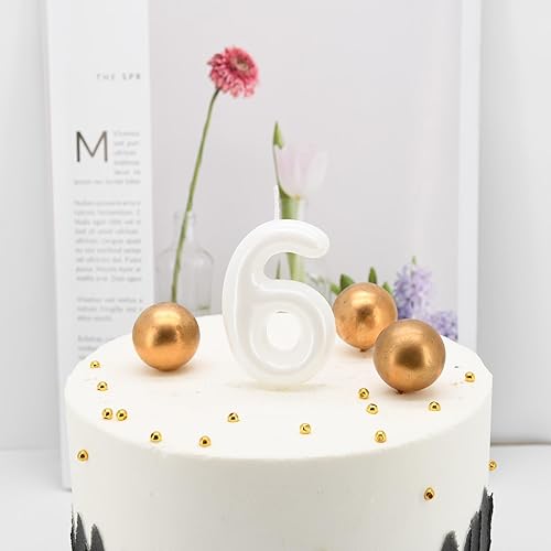 Miniatura 3 de DERVENTA Vela de Número Blanca de 2.36 pulgadas Decoración de Fiesta Celebración Aniversario Perfecta Cumpleaños Brunch Postre Adorno para Pastel 1