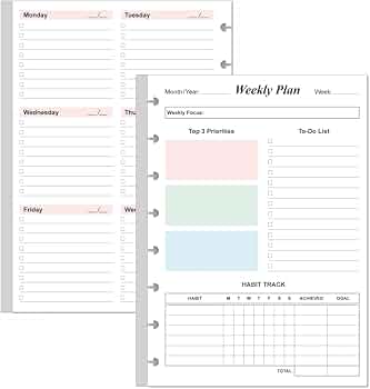 Weekly Planner Undated Refills - Junior Size 53 Sheets/106 - View #6