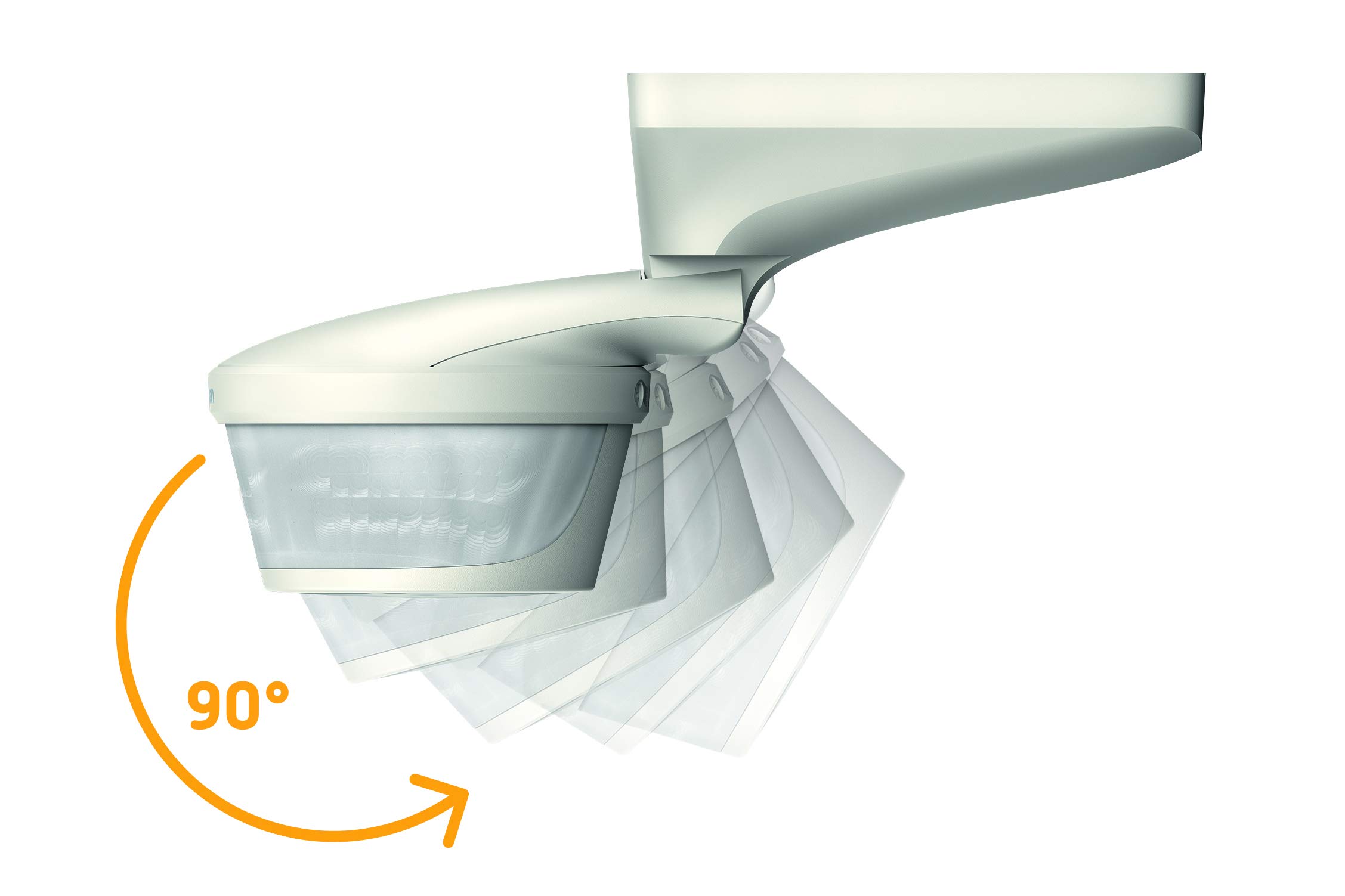 Theben 1010605 theLuxa P220 WH detector de movimiento 220° 32 m | PIR, IP55, 1 s-20 min, 600 W LED, medición de luz mixta, Teach-in, impulso, prueba, orientable, blanco