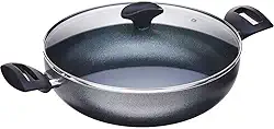 Panela Wok 28 cm Com Tampa e Alças Ebony Preta - Brinox