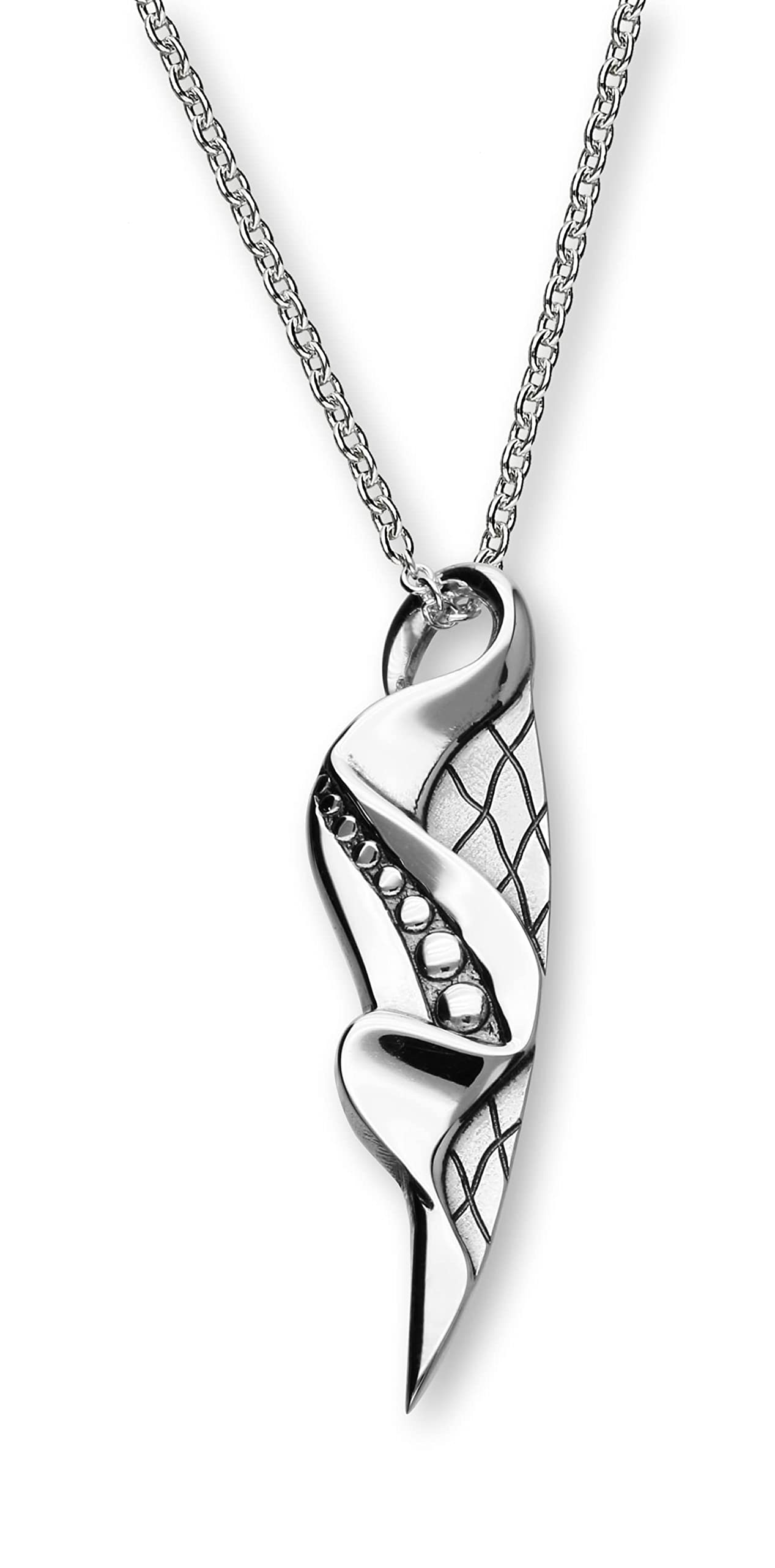 ORTAK 925 Sterling Silver Handmade Pendant Necklace Nordic Designs Inspired Ran Collection Hand Oxidised High Polished Scottish Fine Jewellery Made In Scotland