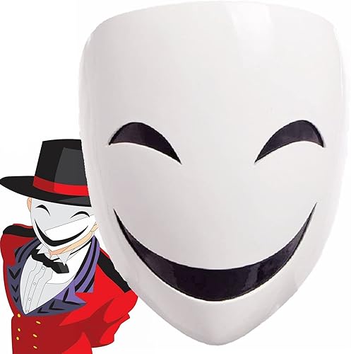 CAFELE Japanese High-Rise Invasion Masks Cosplay Sniper Tenkuu Shinpan White Smile Masks Halloween Masquerade Party Props
