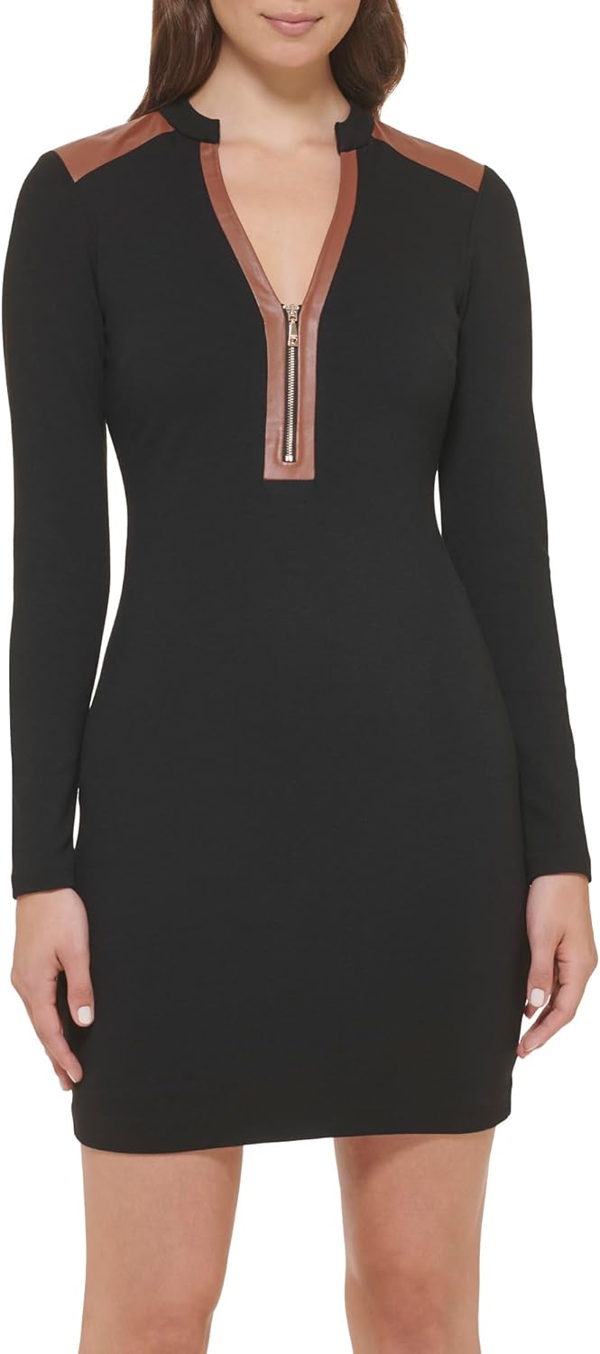 Guess Womens Sheath with Zip Up Neck Dress - Image 2