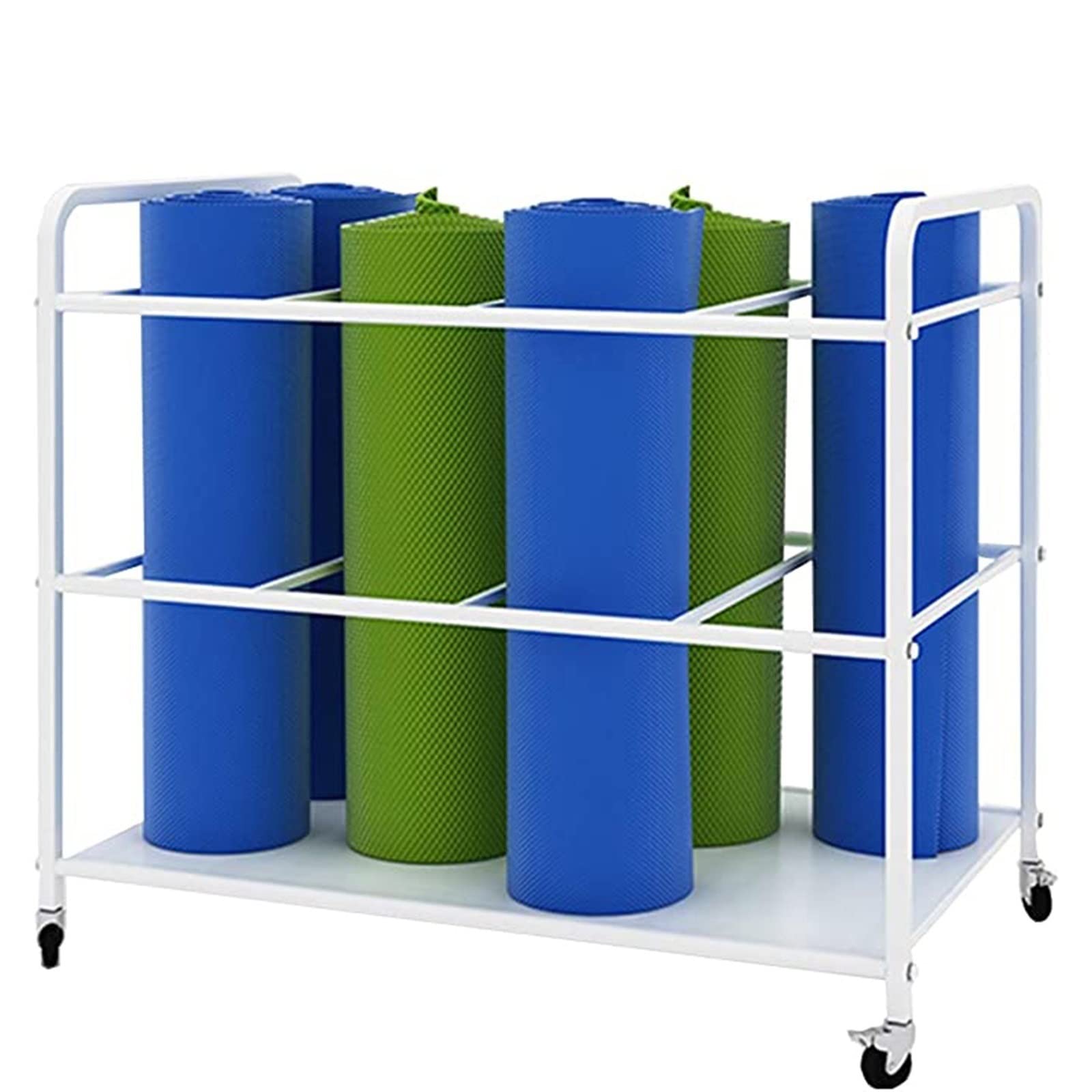 Support tapis de yoga haut de gamme et chariot robuste pour matériel de sport et gym