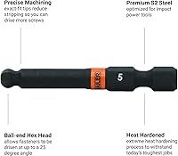 Vista 3 de Punta de Impacto de Cabeza Hexagonal de 2mm con Extremo en Bola - Puntas de Tornillo Allen de Railer. Puntas Hexagonales de 1/4 de Pulgada