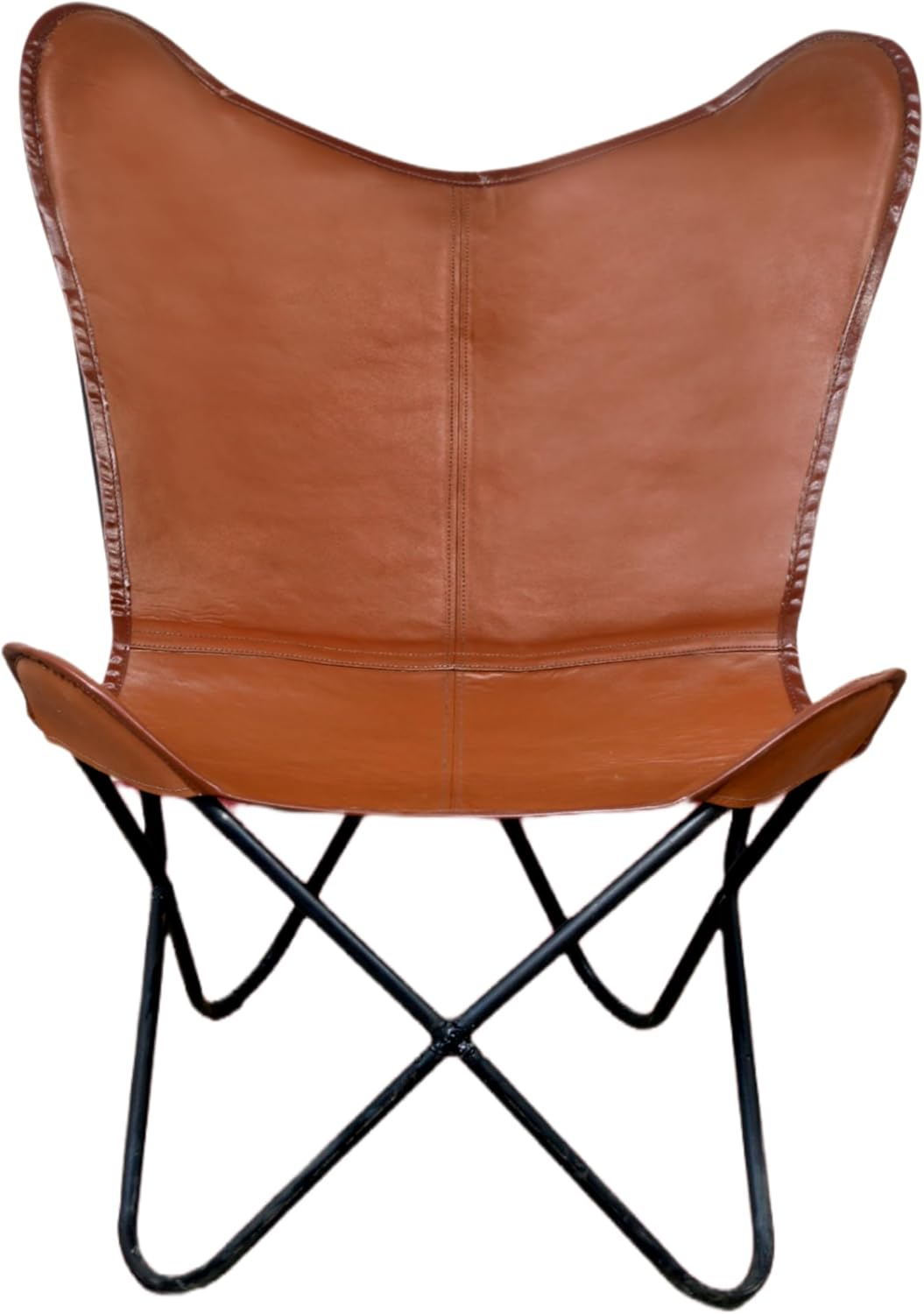 Leather Butterfly Chair Covers, Solid Leather Waterproof and Oilproof Stretch Dining Chair Protector Cover Slipcover Tan Color for Livingroom Chair Only Cover