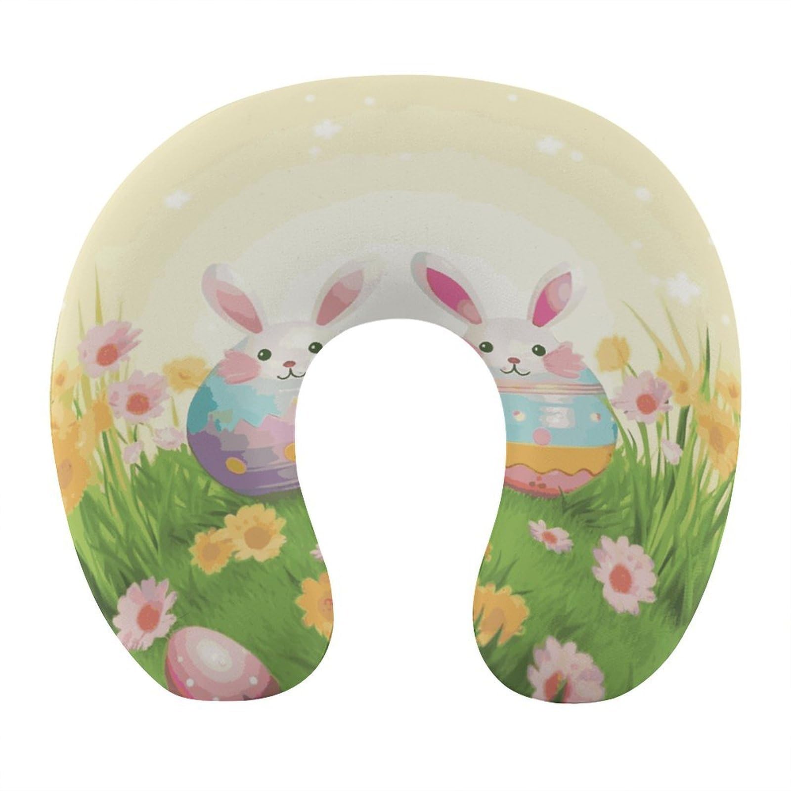 Btcowzrv Style Happy Easter Day U Shaped Neck Pillow Travel Pillows