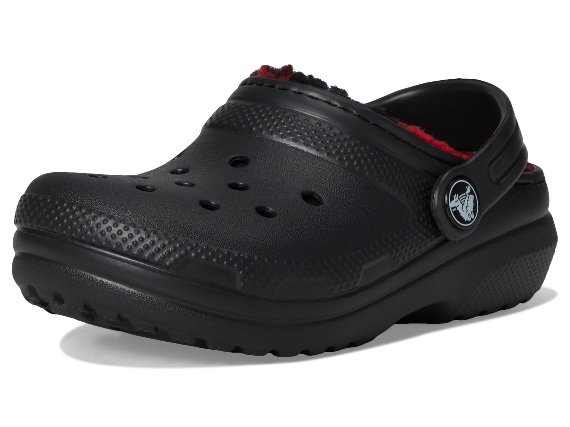 Crocs Kids Classic Lined Clog, Buffalo Plaid/Black/Varsity Red 1, 4 Toddler