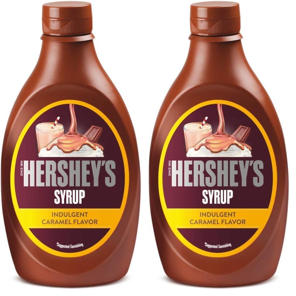 Image of Hershey's Caramel Flavored Syrup | Delicious Caramel Flavor | 600 Gm Bottle (Pack of 2)