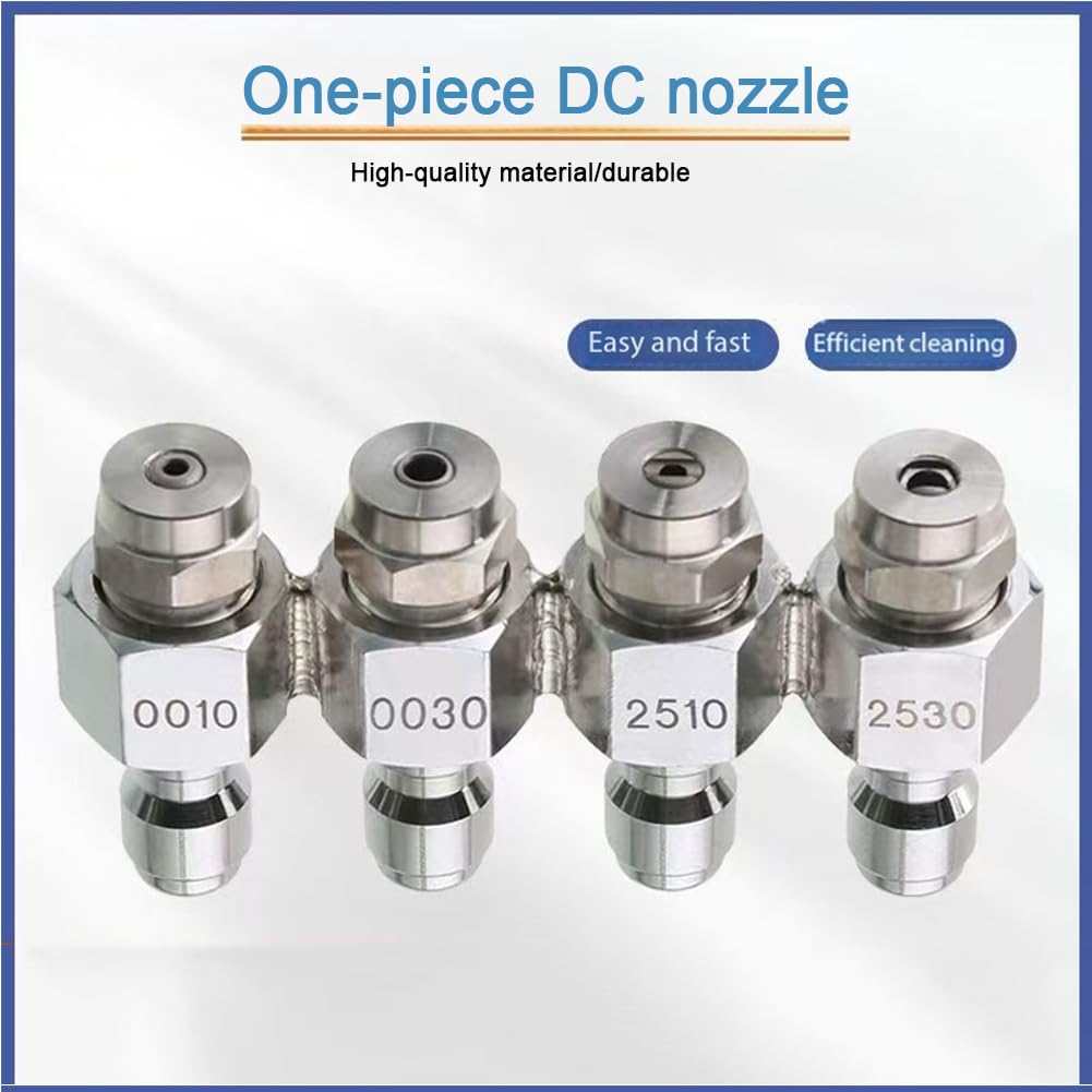 Ugello per idropulitrici in acciaio inossidabile, Kit ugelli for idropulitrice a ventola piatta 4 in 1 in acciaio inossidabile Confezione da 2 attacchi rapidi 1/4 pollici(2pcs)