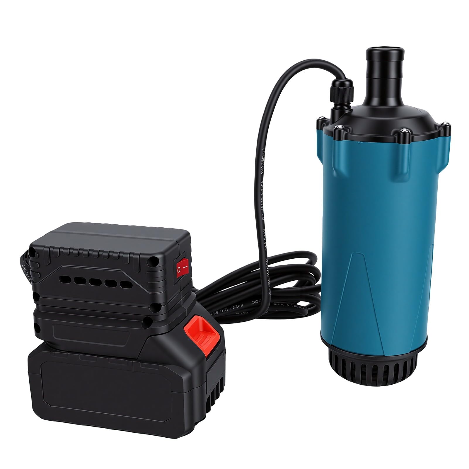 ANGGREK Pompa Sommergibile Senza Fili, Trasferimento Acqua 120L/h, | Costruzione in ABS, Portatile per Irrigazione da Giardino e Drenaggio Piscine, Compatibile con Batterie 18V.