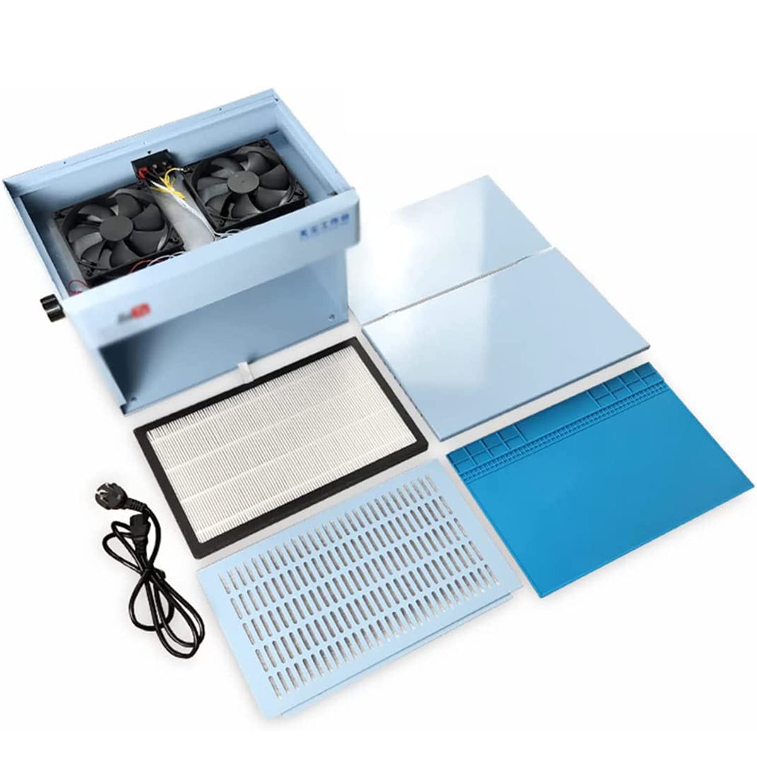 Campana de flujo laminar vertical Flujo de aire Banco limpio Flujo de aire laminar Sala libre de polvo Mesa de trabajo, banco de trabajo diseñado con ventilador doble para reparación de teléfonos