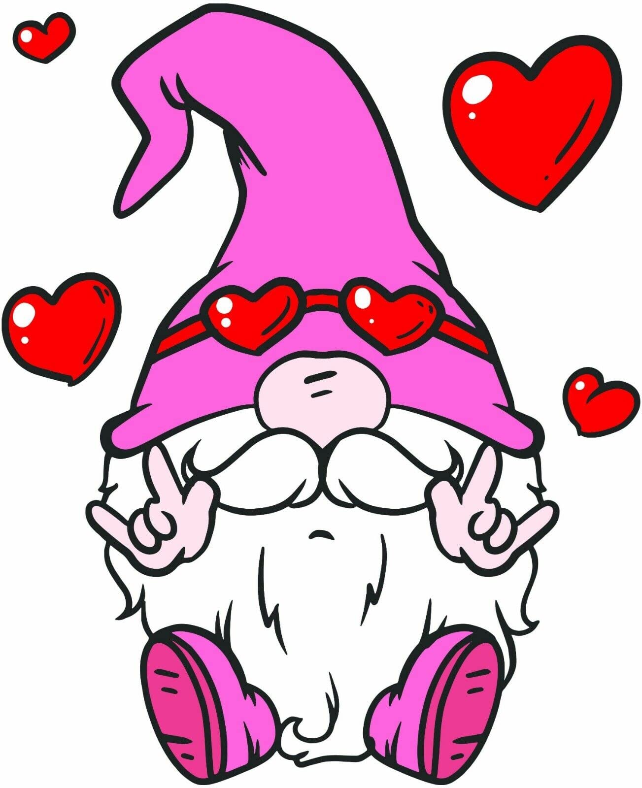 Gnome Decals Wall Bedroom Heart Gonk Vinyl Stickers Nursery Car Van Window a437 (X Large)