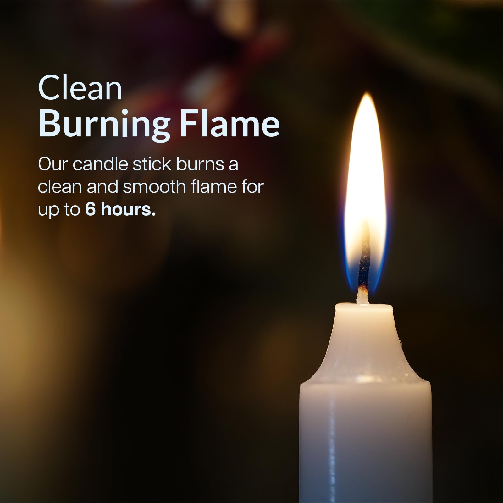 White Dinner Candles 6 Pack - 8 Inch Long Candles with 6 Hours’ Burn Time Non-Scented Long Pillar Candles for Dinning Table - Image 4