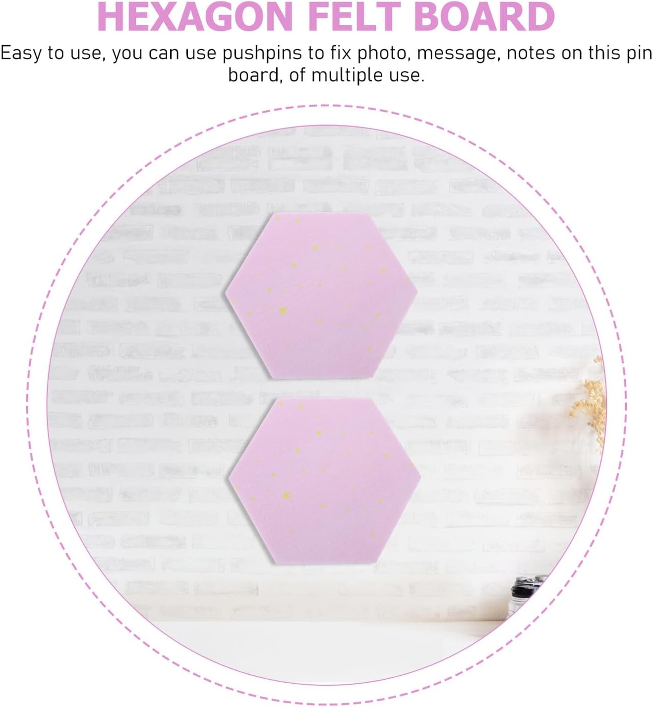Angoily 6pcs Hexagon Felt Wall Boards Decorative Memo Tiles with Adhesive for Home Office Pin Display Patterned Felt Bulletin Boards for Photos Notes Crafts and Unique Wall Decor