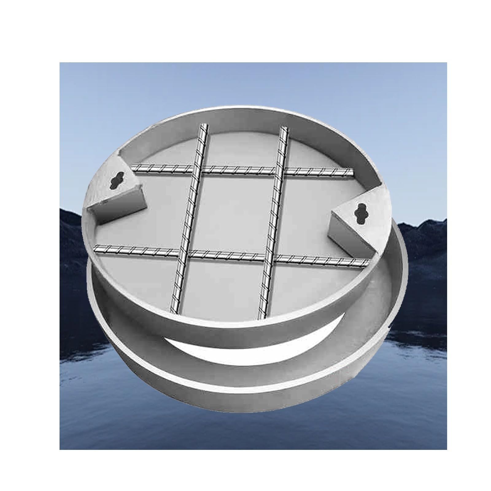 GJMSSMY Stainless Steel Manhole Cover, 40x40cm (15.7x15.7in), Flush Mounted, Ideal for Sidewalks, Patios, Homes, & Safe for Pedestrian Areas