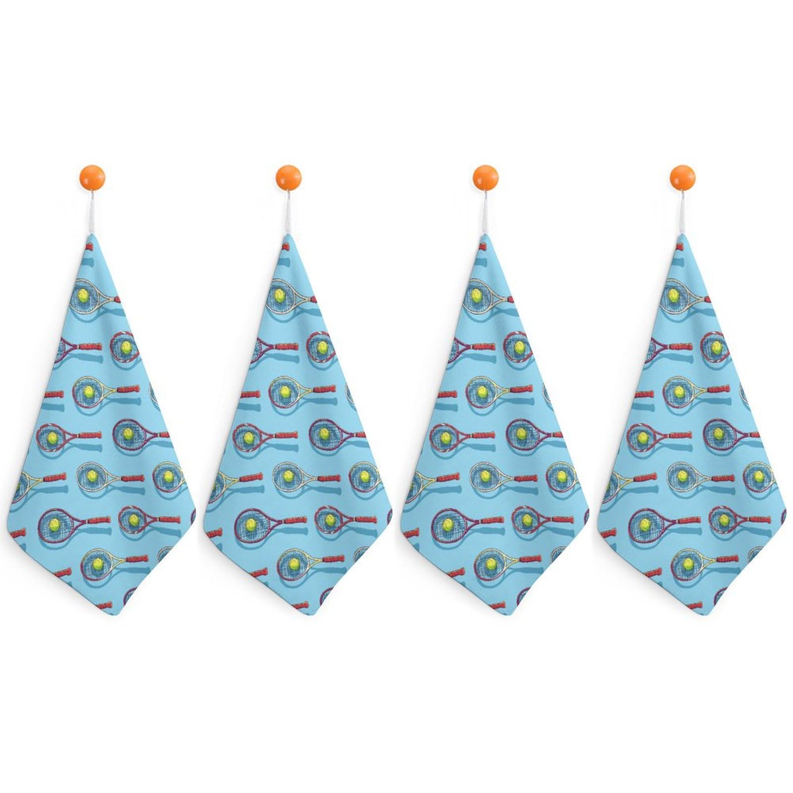 CGSBNGHA Tennis Ball Racket Sport Hand Towel Hanging Face Towels Cleaning Cloths Handkerchief for Bathroom Kitchen