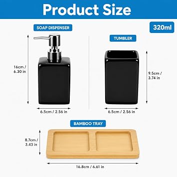 Bathroom Soap Dispenser Set Bathroom Accessory with Toothbrush Holder