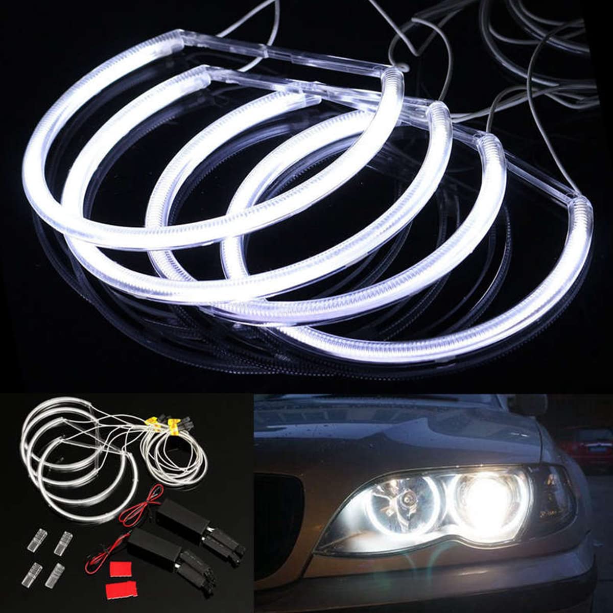 Amazon | uywapvt 4個 天使の目 ヘイロー 明るい LED 天使の目 ヘッド