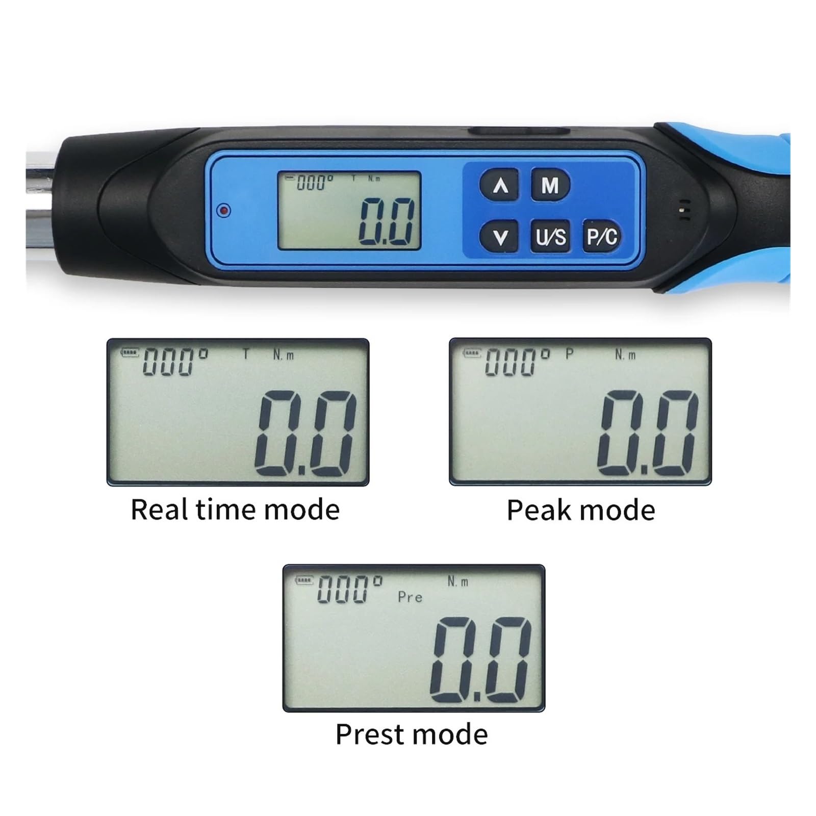Chiave dinamometrica Chiave dinamometrica Elettronica da 1/2" con Chiave dinamometrica Digitale Ricaricabile ad Angolo con Funzione di Comunicazione Alta precisione ±1% (Color : AWE4-340R)