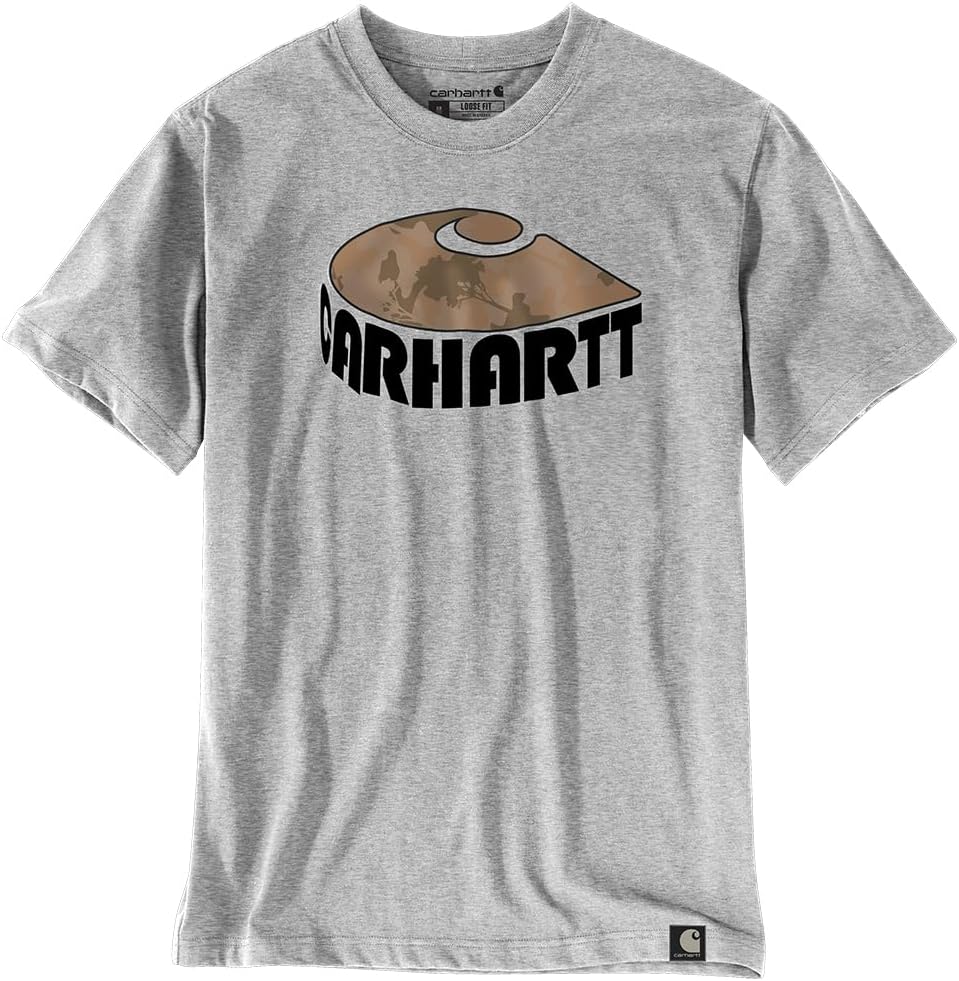 Carhartt Mens Relaxed Fit Heavyweight Short-Sleeve Camo C Graphic T-Shirt