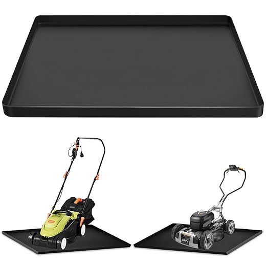 Snow Blower Mat, 34''x21.9'' Silicone Snowblower Drip Pan with Raised Edge for Garage, Electric Snow Shovel Mat Garage Oil Spill Protector Pad, Non-Slip No Splatter, Black
