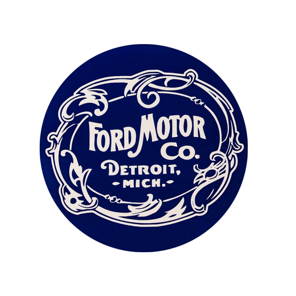 Ford Vintage 1903 Logo Round Sticker – 4"x4" Screen Printed, Made in USA – Officially Licensed