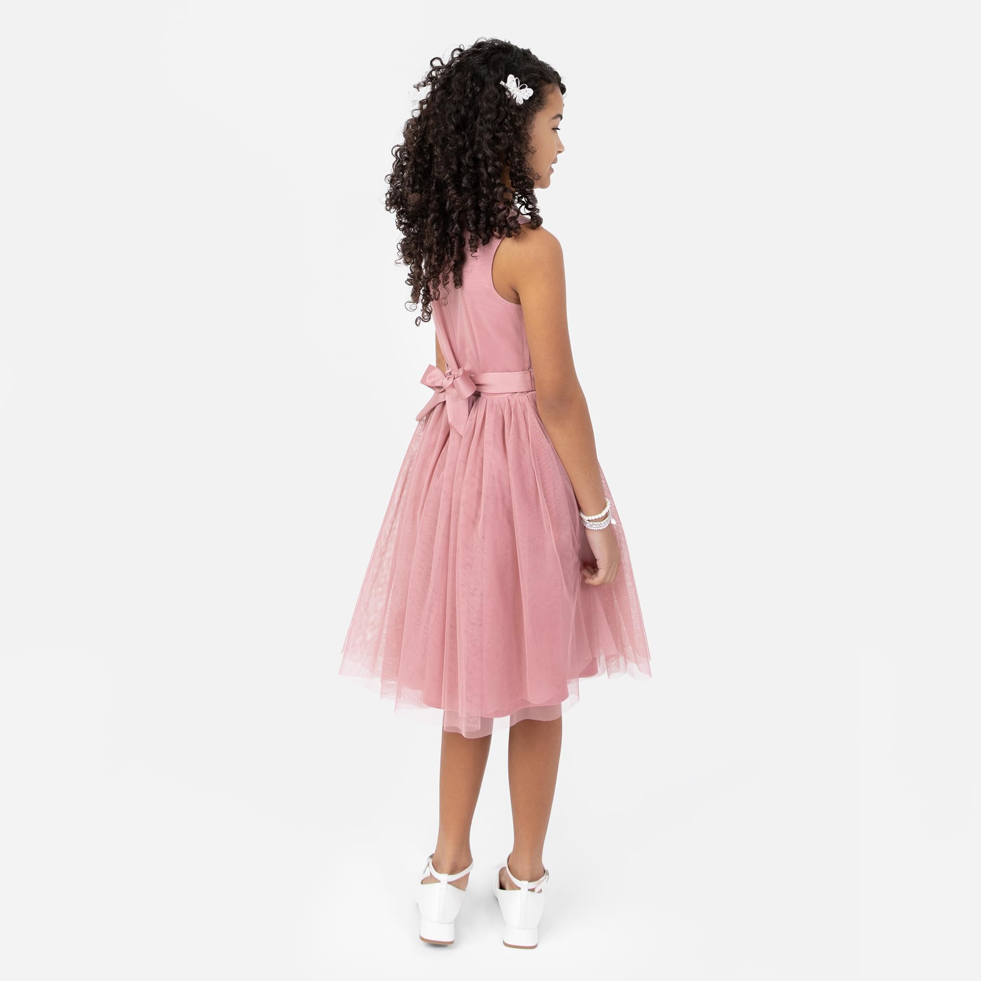 Maya Deluxe Mädchen Paillettenverziertes Hochzeit Und Geburtstag Festlich Mit Bandschleife Brautjungfernkleid Kleid – Bild 5