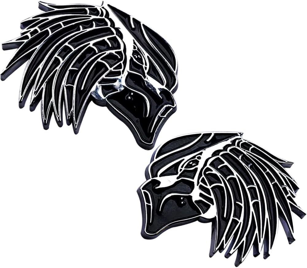 Xenomorph Metal Emblem Trunk Custom 3D Fender Rear Door Chrome Badge Decals Exterior Accessories Universal Fit for Automotive, SUV, Car, Motorcycle(Set of 2)(Chrome)