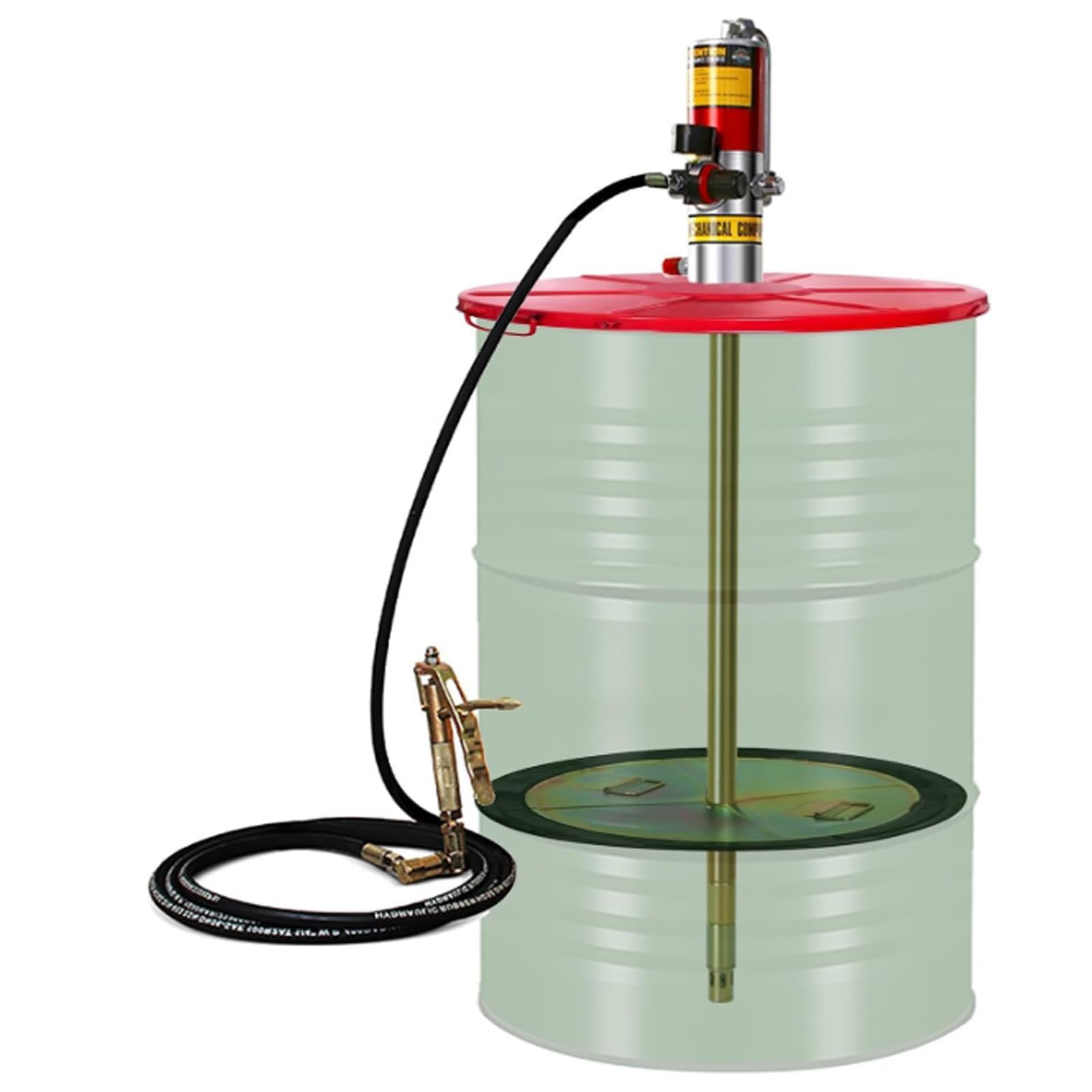 Myuyee As Shown Industrial Air Operated Grease Pump With 16Ft Tubing, High Pressure 50:1 Ratio, 0.85L/Min Discharge For 55 Gallon Drums