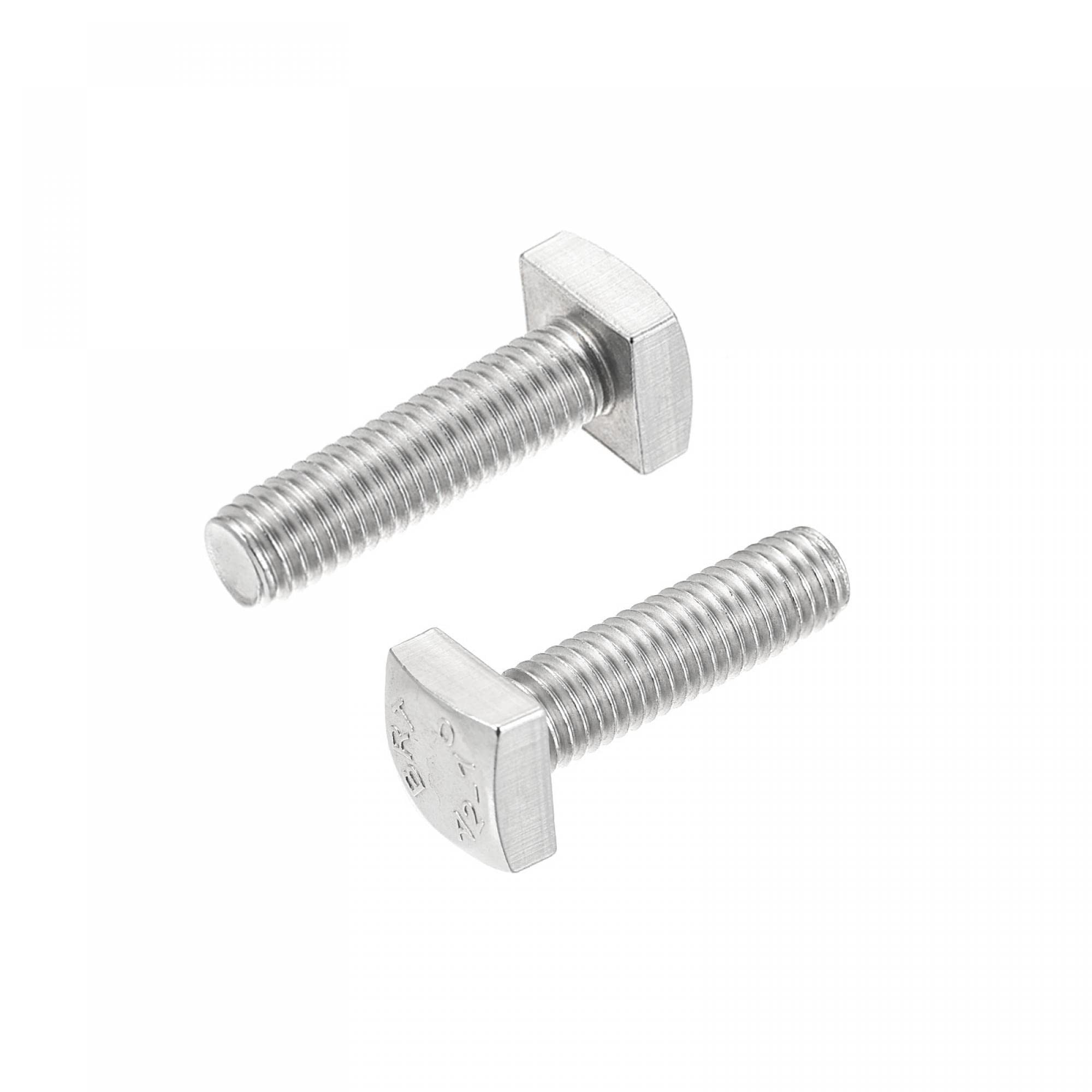 sourcing map Square Head Bolt, 2pcs M8x25mm Fully Thread 304 Stainless Steel Grade C Square Machine Screws