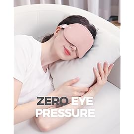 MZOO Luxury Sleep Mask for Back, Side Sleeper, Complete Light Blocking Sleeping Eye Mask Night Blindfold, 3D Zero Pressure & Spacious for Lash Extensions, Breathable Soft Eye Cover Flight Nap Travel
