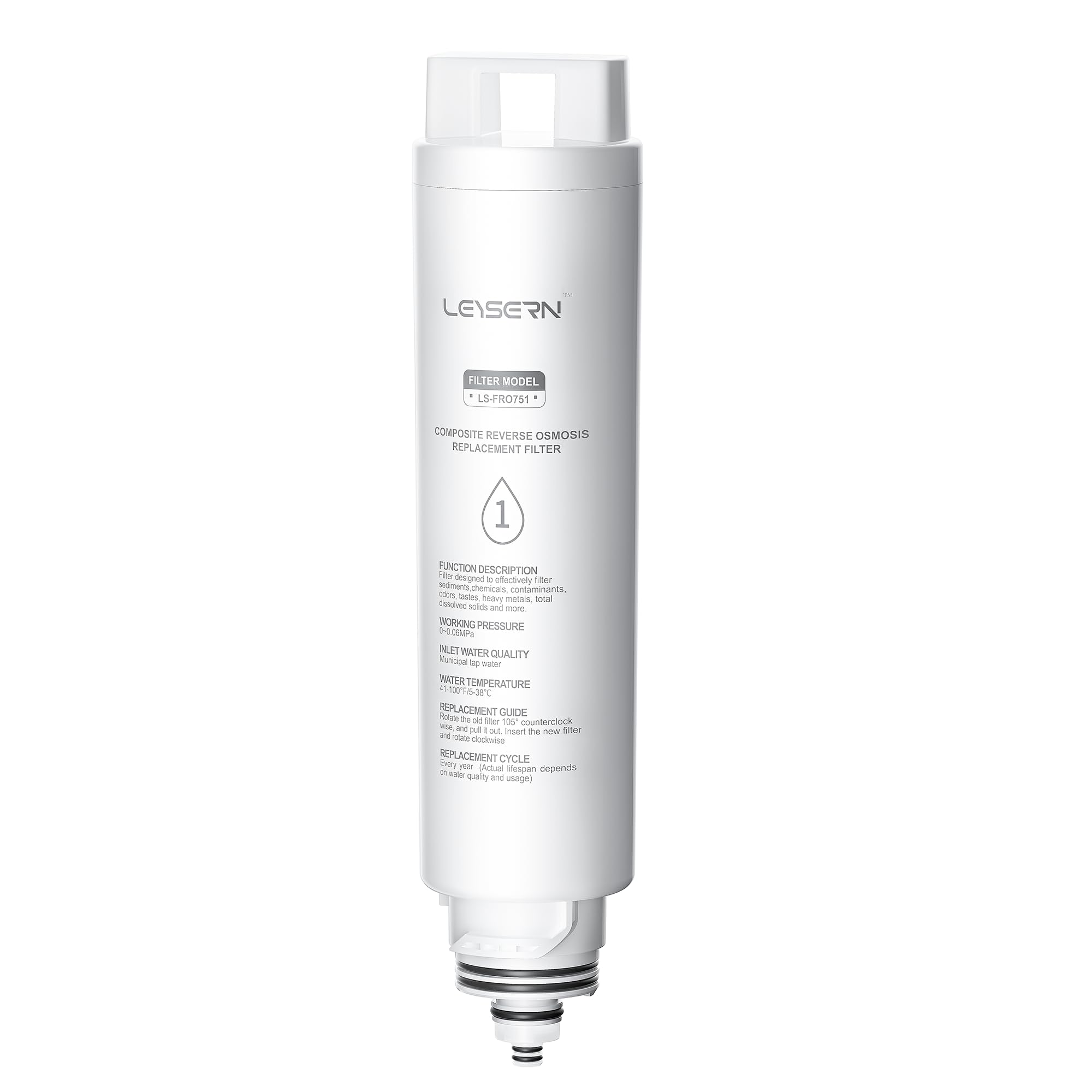 Leysern Reverse Osmosis System Countertop Replacement Filter LS-FRO751