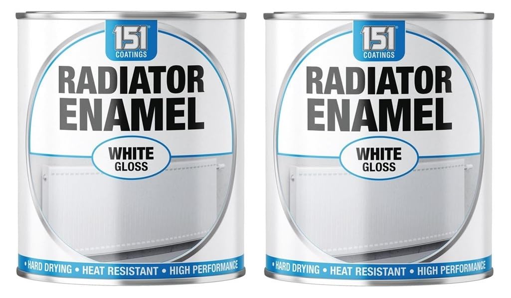 VARNOX, White Gloss Radiator Enamel Paint 300ml – Heat-Resistant, Hard-Wearing Metal Paint for Radiators, Pipes & Heaters – Durable High-Gloss Finish (2PCS)
