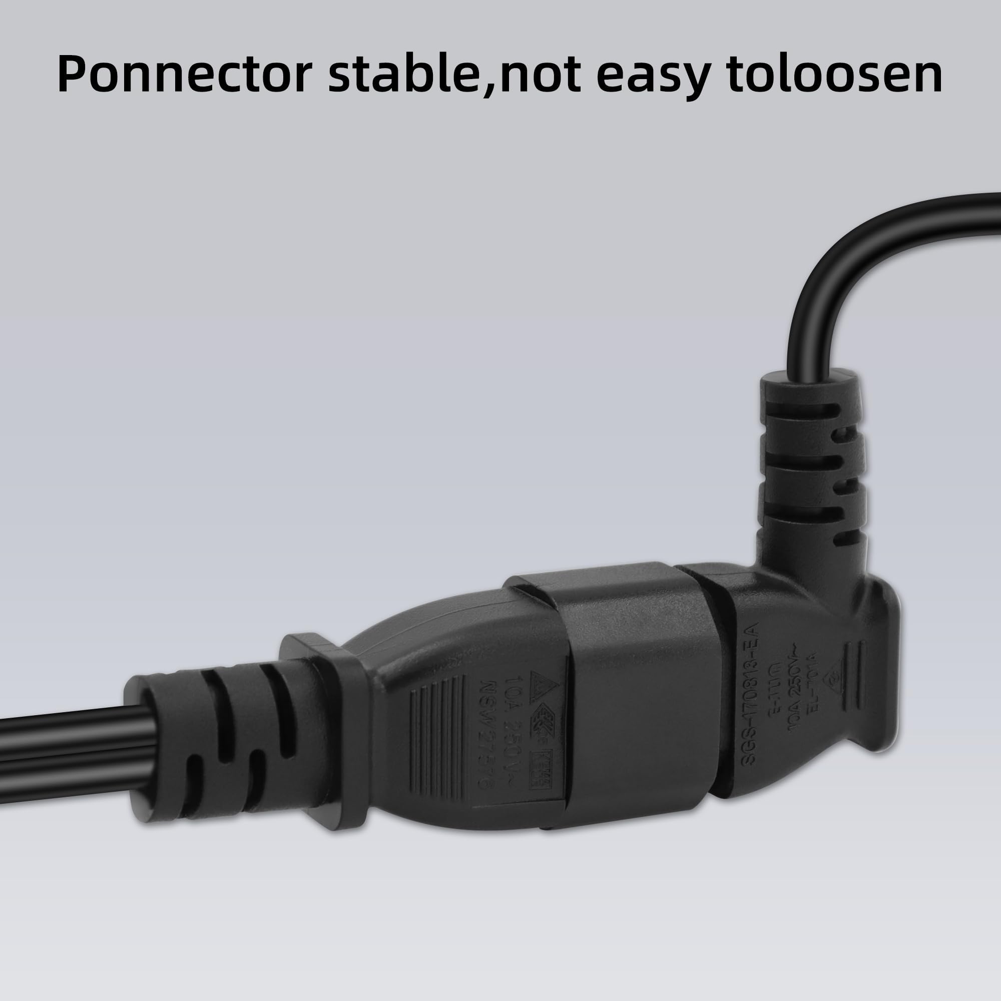2 Pezzi Spina Angolare IEC C14 a C13, Cavo Alimentazione PC 90 Gradi Sinistra & Destra, Connettore Alimentazione Computer Angolare, Cavo Alimentazione 3 Poli 250V 10A per Computer, Elettrodomestici