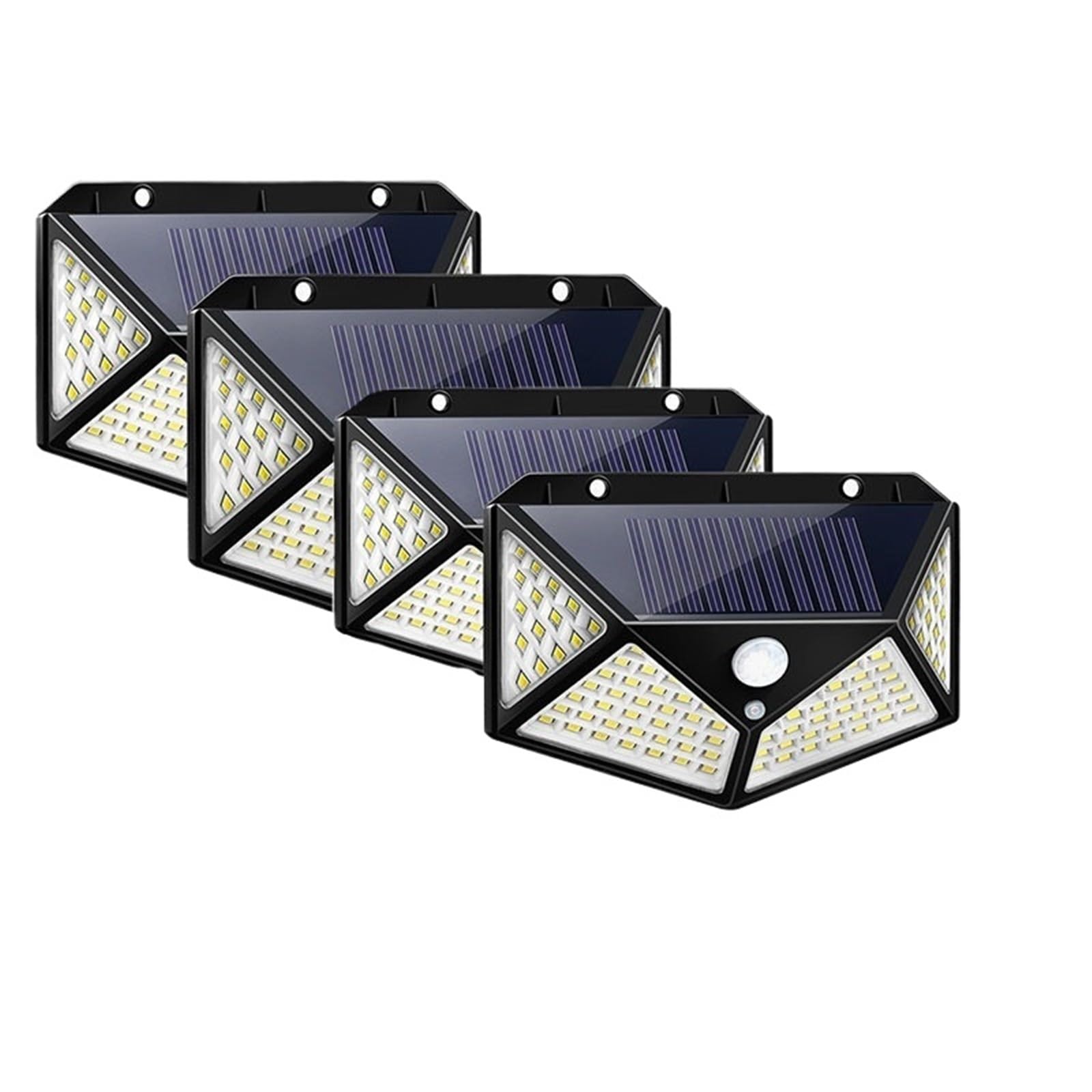 Bqkagjepi 4 Pack 1/2/4Pcs 100 Led Solar Wall Lights Outdoor Solar Lamp Motion Sensor Solar Powered Sunlight Street Light For Garden Night Light