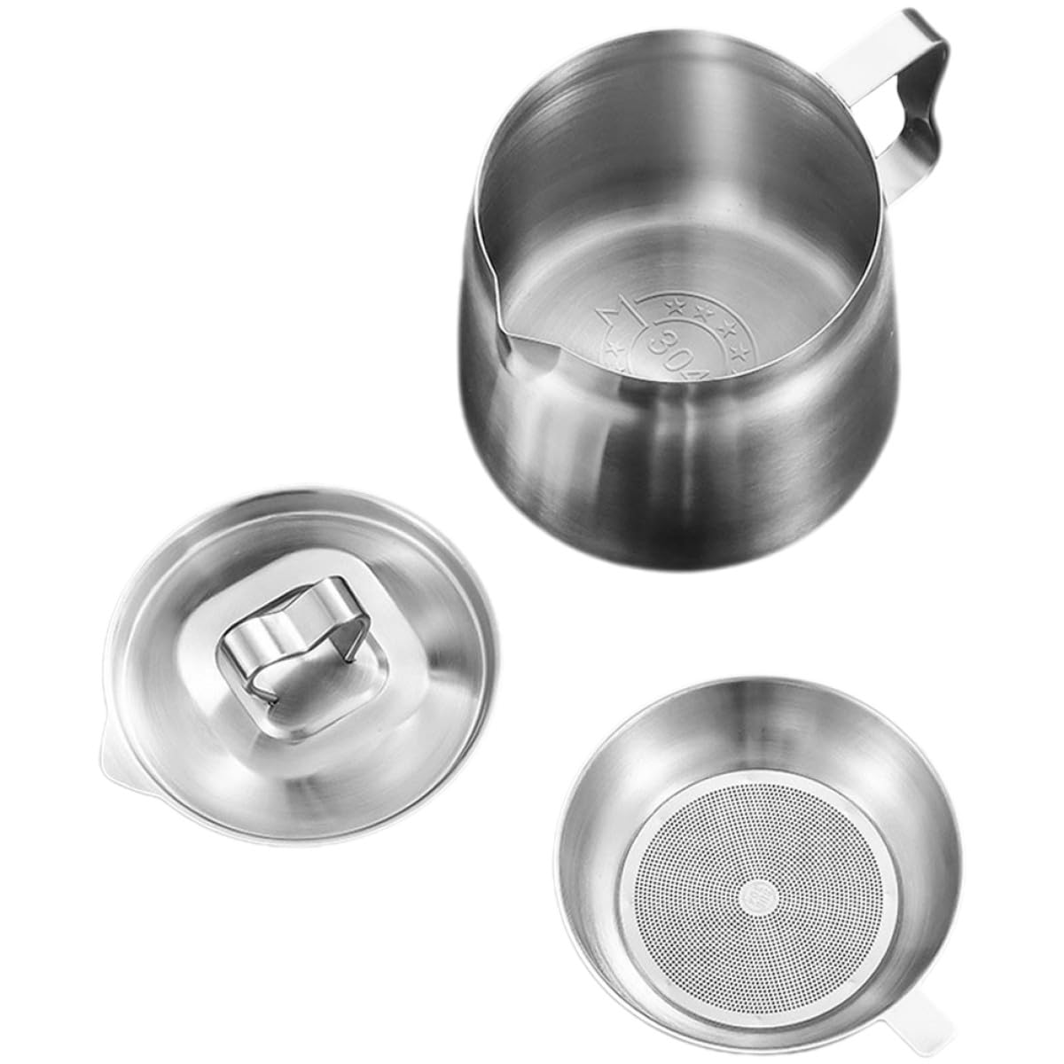 Aceitera de Acero Inoxidable 2l Filtro Colador para Aceite Usado de Cocina, Recipiente para Grasa Diseño de Superficie Lisa y Fácil Limpieza