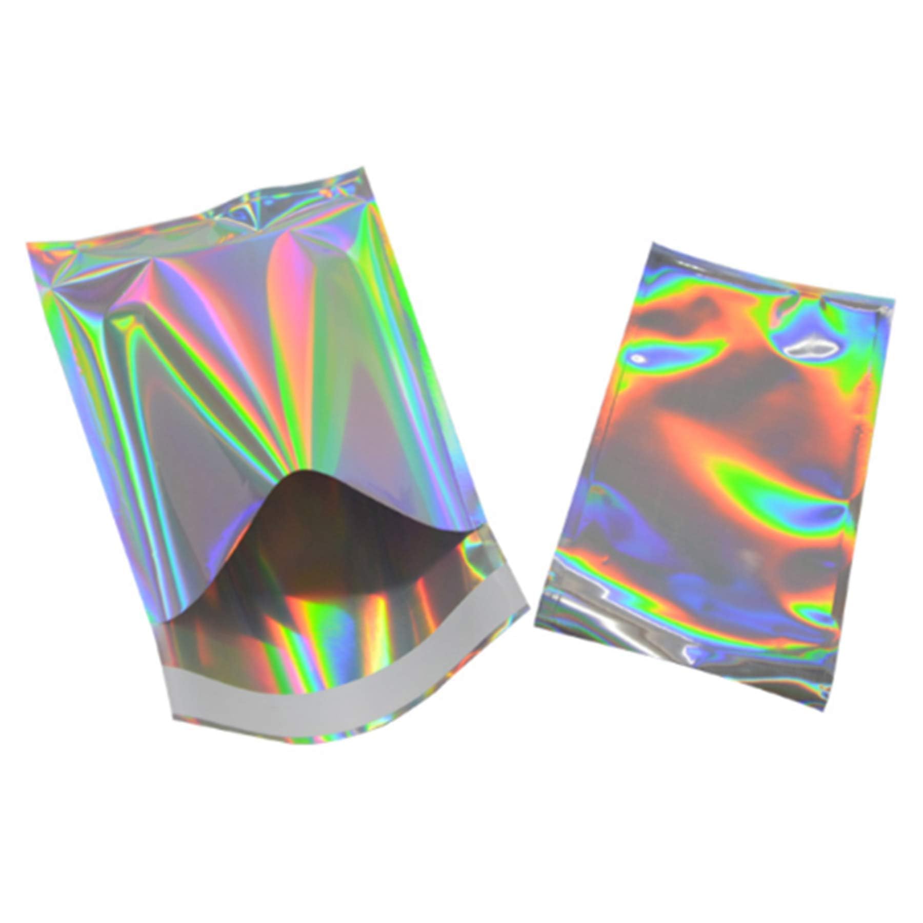 PABCK 100 Pack 6.49x9.06+1.57 inch Holographic Metallic Poly Mailers Self Sealing Packaging Aluminum Foil Glitter Bags Shipping Envelopes Mailing Storage Pouches for Shipping Packaging