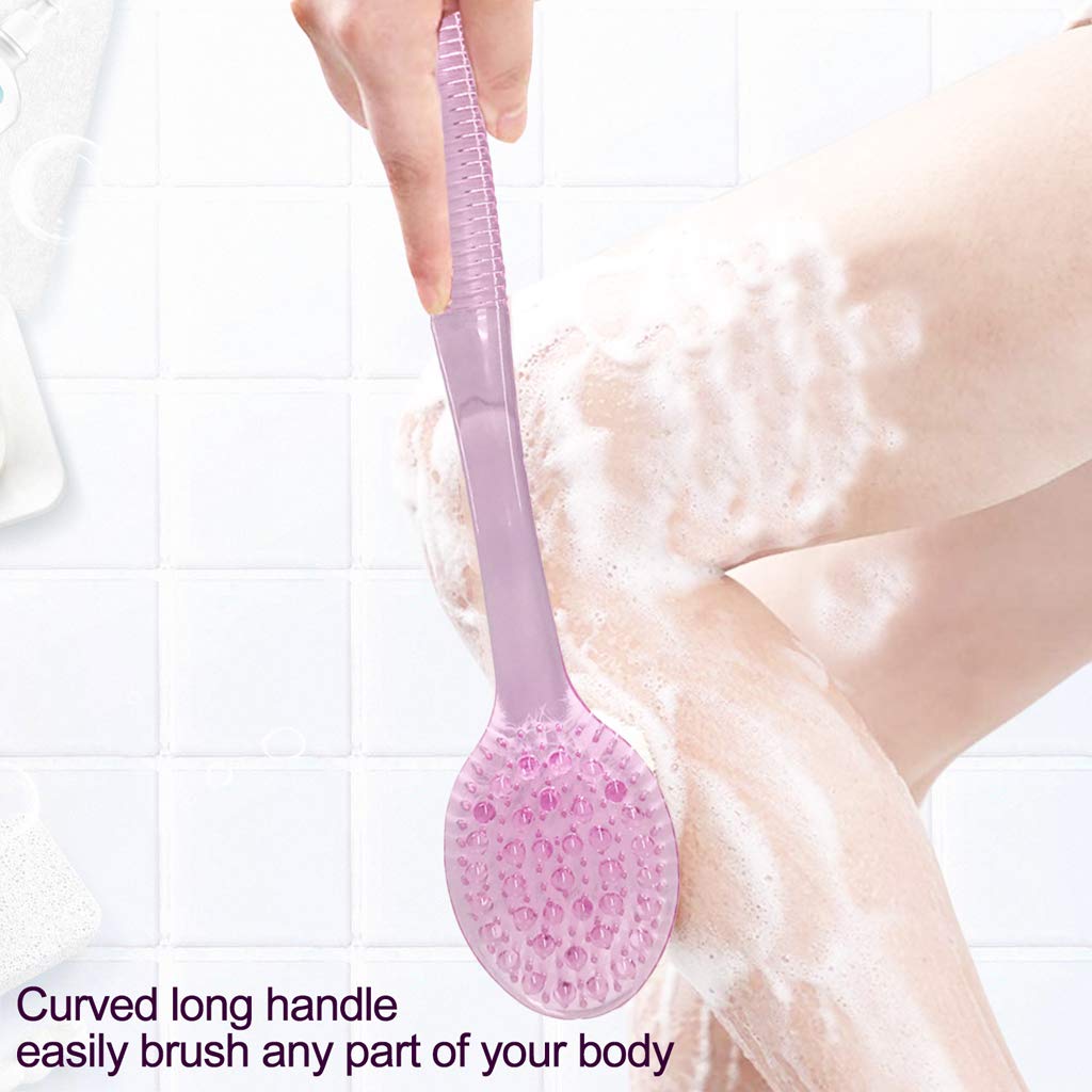 AMERWASH PLUS Bath Body Brush for Shower, 14 inches Long Handle, 2 Packs Bath Scrubber Skin Exfoliation Bath Shower Body Brushing Pink : Everything Else